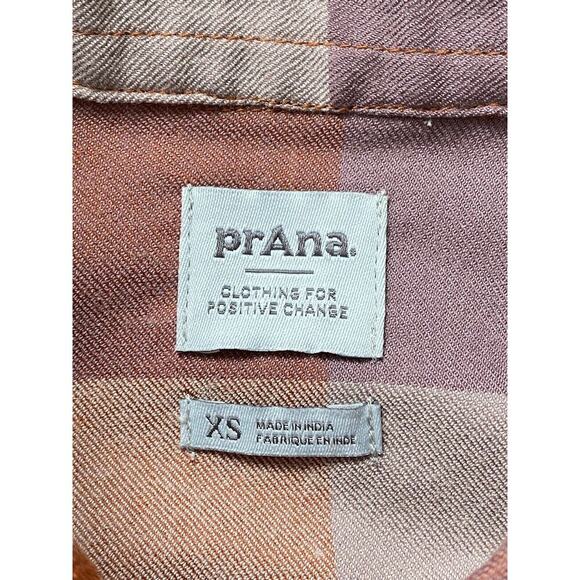 PRANA Meadow Run Flannel Red Clay Shirt Women XS - Picture 12 of 16